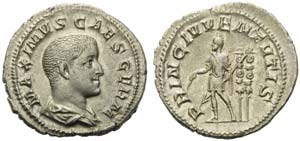 Maximus Caesar, Denarius struck under ... 