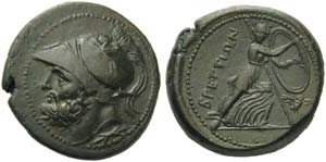 Bruttium, Brettii, Didrachm, ca. 211-208 BC; ... 