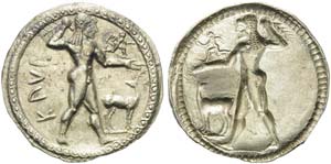 Bruttium, Caulonia, Stater, ca. 525-500 BC; ... 
