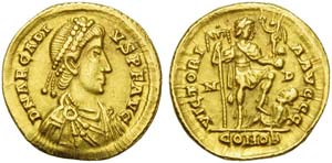 Arcadius (383-408), Solidus, Mediolanum, AD ... 