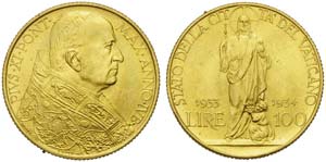 Papal State, Pio XI (1922-1939), 100 Lire, ... 