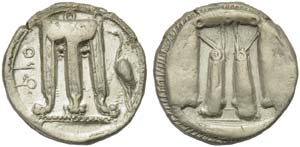 Bruttium, Croton, Stater, ca. 480-430 BC; AR ... 
