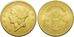 United States of America, 20 dollars, 1904; ... 