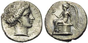Bruttium, Terina, Stater, ca. 400-356 BC; AR ... 