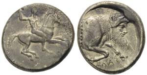 Sicily, Gela, Didrachm, ca. 490-475 BC; AR ... 