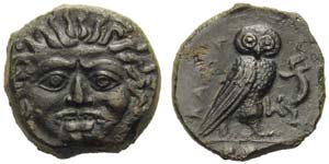 Sicily, Kamarina, Tetras, ca. 420-405 BC; AE ... 