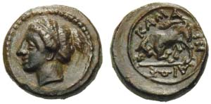 Sicily, Kamarina, Onkia, ca. 339-300 BC; AE ... 