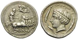 Sicily, Katane, Drachm, ca. 412-410 BC; AR ... 