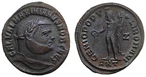 Galerius (Caesar, 293-305). Æ Follis (24mm, ... 