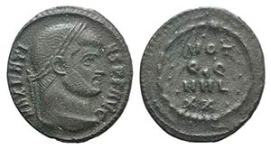 Maxentius (307-312). Æ 1/3 Follis (16mm, ... 