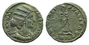 Fausta (Augusta, 324-326). Æ Follis (18mm, ... 