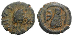 Justin I (518-527). Æ 5 Nummi (11mm, 2.11g, ... 