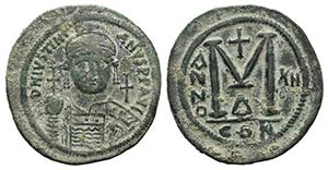 Justinian I (527-565). Æ 40 Nummi (42mm, ... 