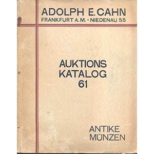 CAHN ADOLPH – Frankfurt a.M.  3/4 –12- ... 