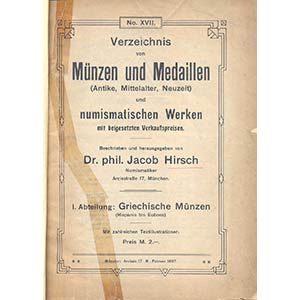 HIRSCH JACOB – Munchen  No. XVII 1907 ... 