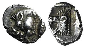 Mysia, Kyzikos, c. 450-400 BC. AR Obol (8mm, ... 