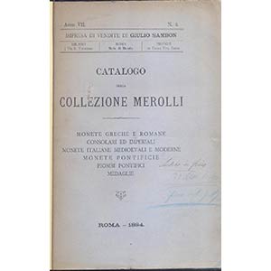 SAMBON GIULIO – Roma 2-4-1884. Catalogo di ... 