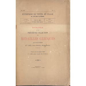 SAMBON JULES – Milano 26-3-1889. Catalogue ... 