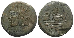Uncertain series, after 211 BC. Æ As (33mm, ... 