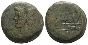 Uncertain series, after 211 BC. Æ As (36mm, ... 