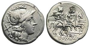 Rudder series, Rome, 206-195 BC. AR Denarius ... 