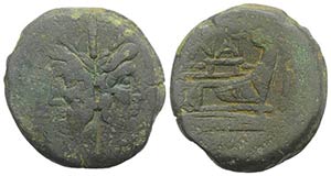 Pinarius Natta, Rome, 155 BC. Æ As (34mm, ... 