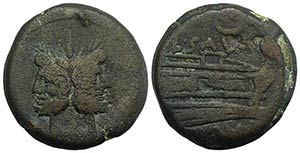 L. Saufeius, Rome, 152 BC. Æ As (30mm, ... 