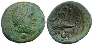 Southern Apulia, Brundisium, c. 215 BC. Æ ... 