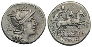 Spurius Afranius, Rome, 150 BC. AR Denarius ... 