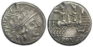C. Antesti, Rome, 146 BC. AR Denarius (17mm, ... 