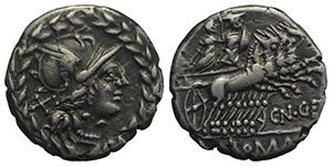Cn. Gellius, Rome, 138 BC. AR Denarius ... 