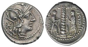 Ti. Minucius C.f. Augurinus, Rome, 134 BC. ... 