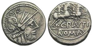 C. Plutius, Rome, 121 BC. AR Denarius (16mm, ... 