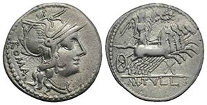 M. Tullius, Rome, 119 BC. AR Denarius (20mm, ... 
