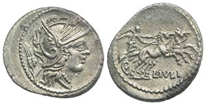 L. Julius, Rome, 101 BC. AR Denarius (20mm, ... 