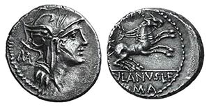 D. Silanus L.f., Rome, 91 BC. AR Denarius ... 