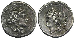 L. Cassius Q.f. Longinus, Rome, 75 BC. AR ... 