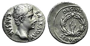 Augustus (27 BC-AD 14). AR Denarius (19mm, ... 