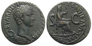 Tiberius (14-37). Æ As (26mm, 10.54g, 1h). ... 