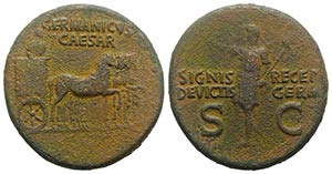 Germanicus (died AD 19). Æ Dupondius (29mm, ... 