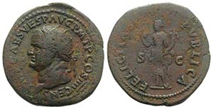 Vespasian (69-79). Æ Dupondius (29mm, ... 