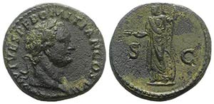 Domitian (Caesar, 69-81). Æ As (26mm, ... 