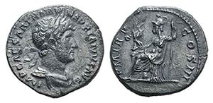 Hadrian (117-138). AR Denarius (18mm, 3.30g, ... 