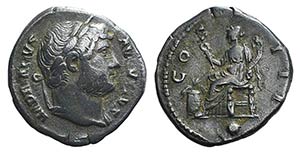 Hadrian (117-138). AR Denarius (19mm, 3.16g, ... 