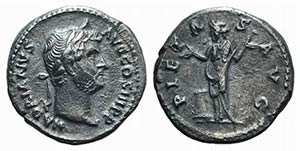 Hadrian (117-138). AR Denarius (17mm, 3.01g, ... 