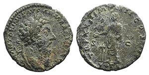 Marcus Aurelius (161-180). Æ As (25mm, ... 