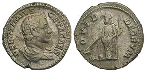 Geta (Caesar, 198-209). AR Denarius (19mm, ... 