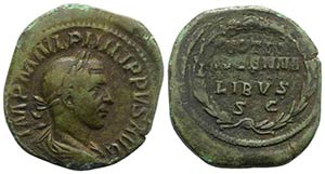 Philip I (244-249). Æ Sestertius (33mm, ... 