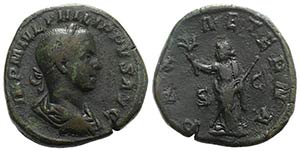 Philip II (247-249). Æ Sestertius (29mm, ... 