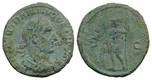Trajan Decius (249-251). Æ Semis (18mm, ... 